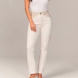 NWT Abercrombie & Fitch Curve love vegan leather Ultra High Rise Slim Straight J